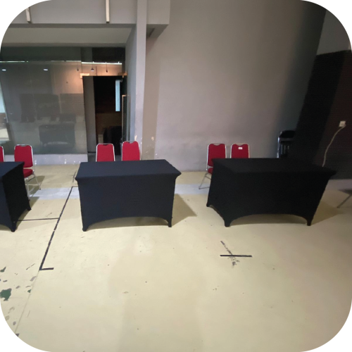 sewa meja kotak cover strict jakarta terpercaya dan tim profesional bagus multi event