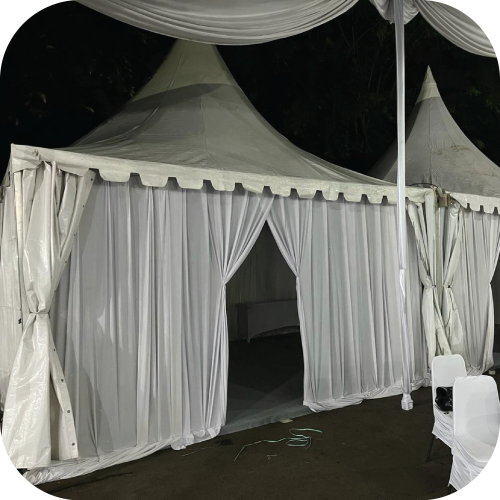 sewa tenda sarnavil dekor serut jakarta berkualitas dan terawat bagus multi event