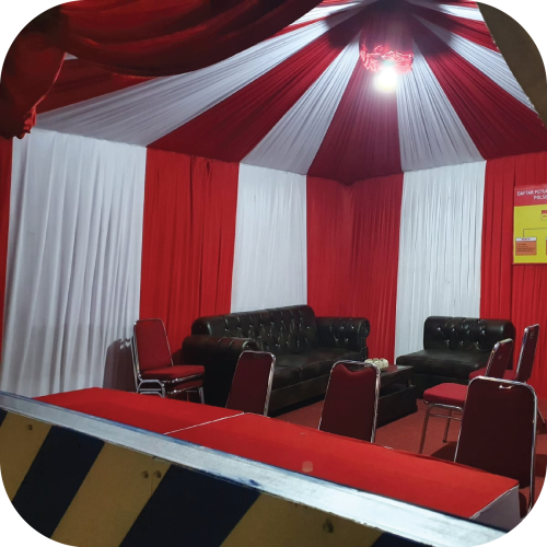 sewa tenda sarnavil dekor serut jakarta berkualitas dan terawat bagus multi event