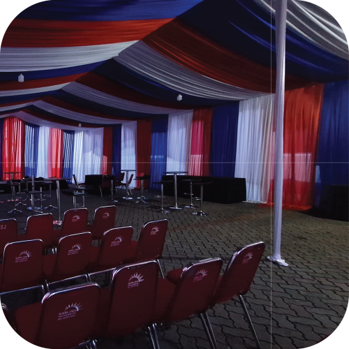sewa tenda serut jakarta berkualitas dengan kain terawat bagus multi event