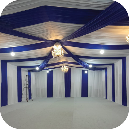 sewa tenda serut jakarta berkualitas dengan kain terawat bagus multi event